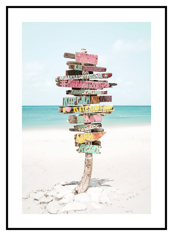 Sign on the Beach Poster (50x70 cm) - Poster Store