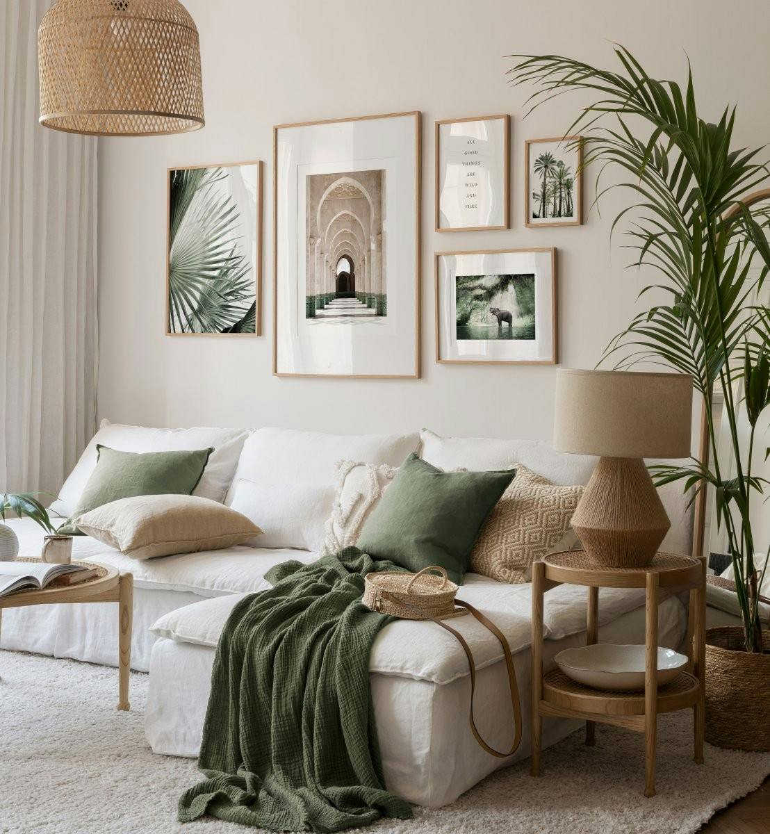 Arkitektur och naturposters i grönt för vardagsrum (ONE SIZE) - Poster Store