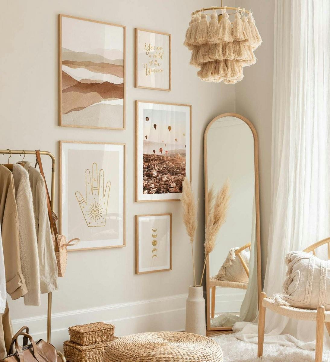 Bodenständige Farben heben Ruhe und Bewusstsein hervor und sind die perfekten Farben für das Schlafzimmer (ONE SIZE) - Poster Store