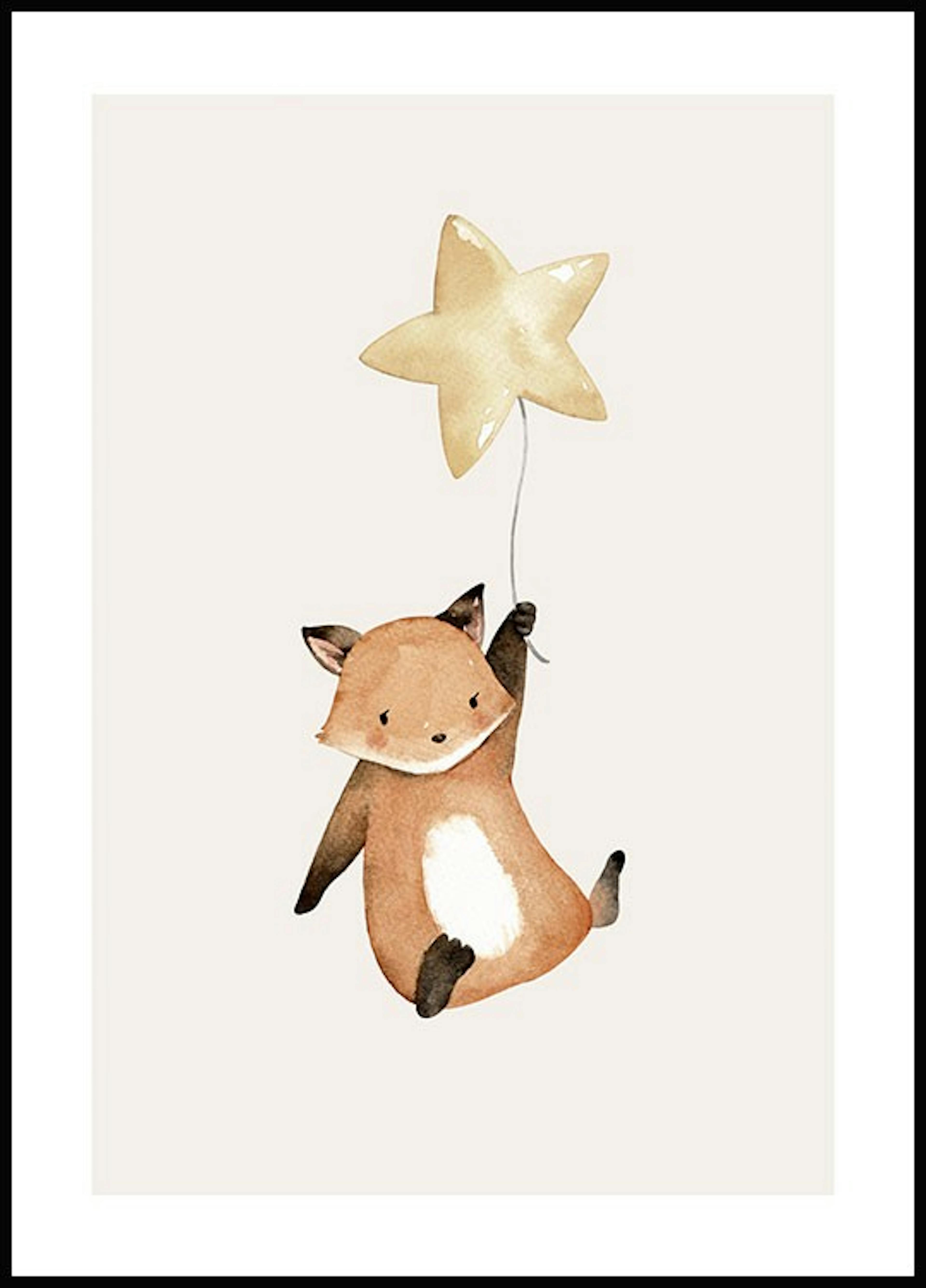 Star Balloon Fox Poster 0