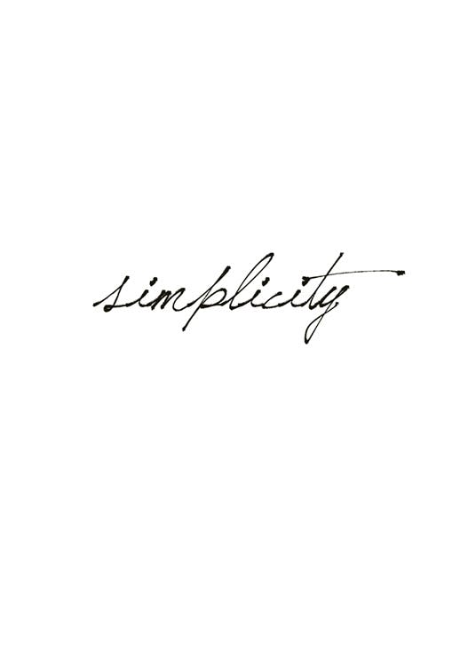 Simplicity Juliste 0