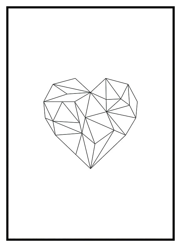 Plakat Geometryczne Serce (30x40 cm) - Poster Store