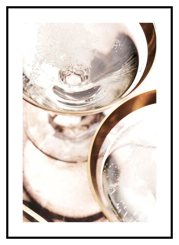 Gouden Champagne Poster (30x40 cm) - Poster Store