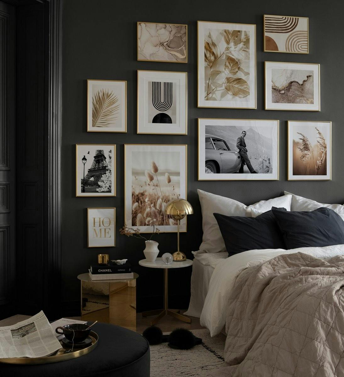 Enjoy our best-selling products combined in a beautiful gallery wall displayed in gold frames. (ONE SIZE) - Poster Store