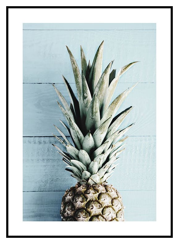 Blauwe Muur Ananas Poster (50x70 cm) - Poster Store