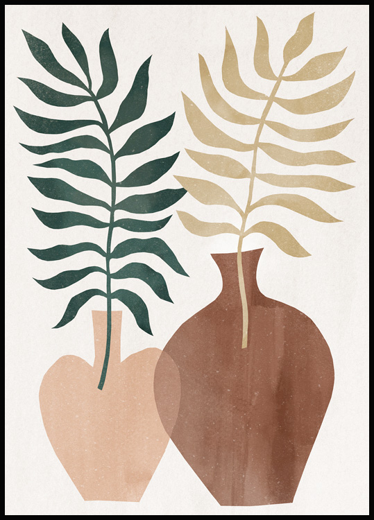 Blij vaardigheid ontwikkeling Plant vazen ​​poster - botanische poster