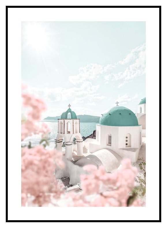 Bloeiende Santorini Poster (21x30 cm) - Poster Store