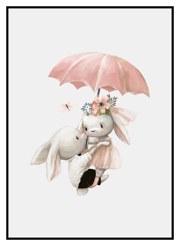 Fliegender Hasen Poster (50x70 cm) - Poster Store