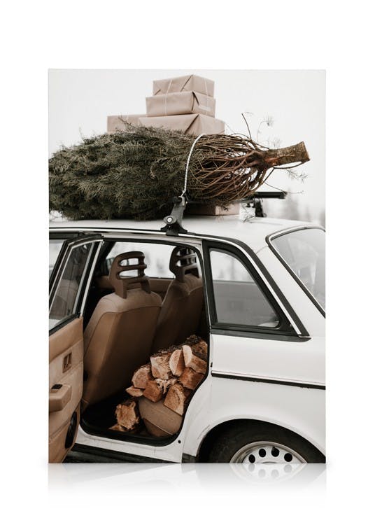 Canvastavlor - Holiday Car Canvas (50 x 70 cm - Svart ram) - Poster Store