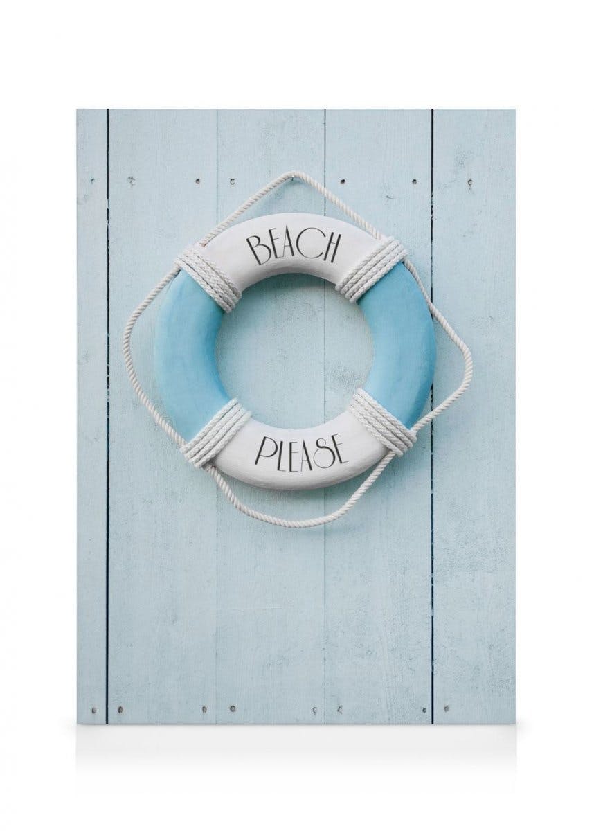 Beach Please Canvas (50x70 cm - Fotolijst Zwart) - Poster Store