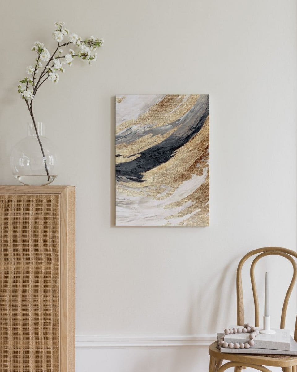 Canvas Prints - Gold Wave No2 Canvas print (50x70 cm) - Poster Store