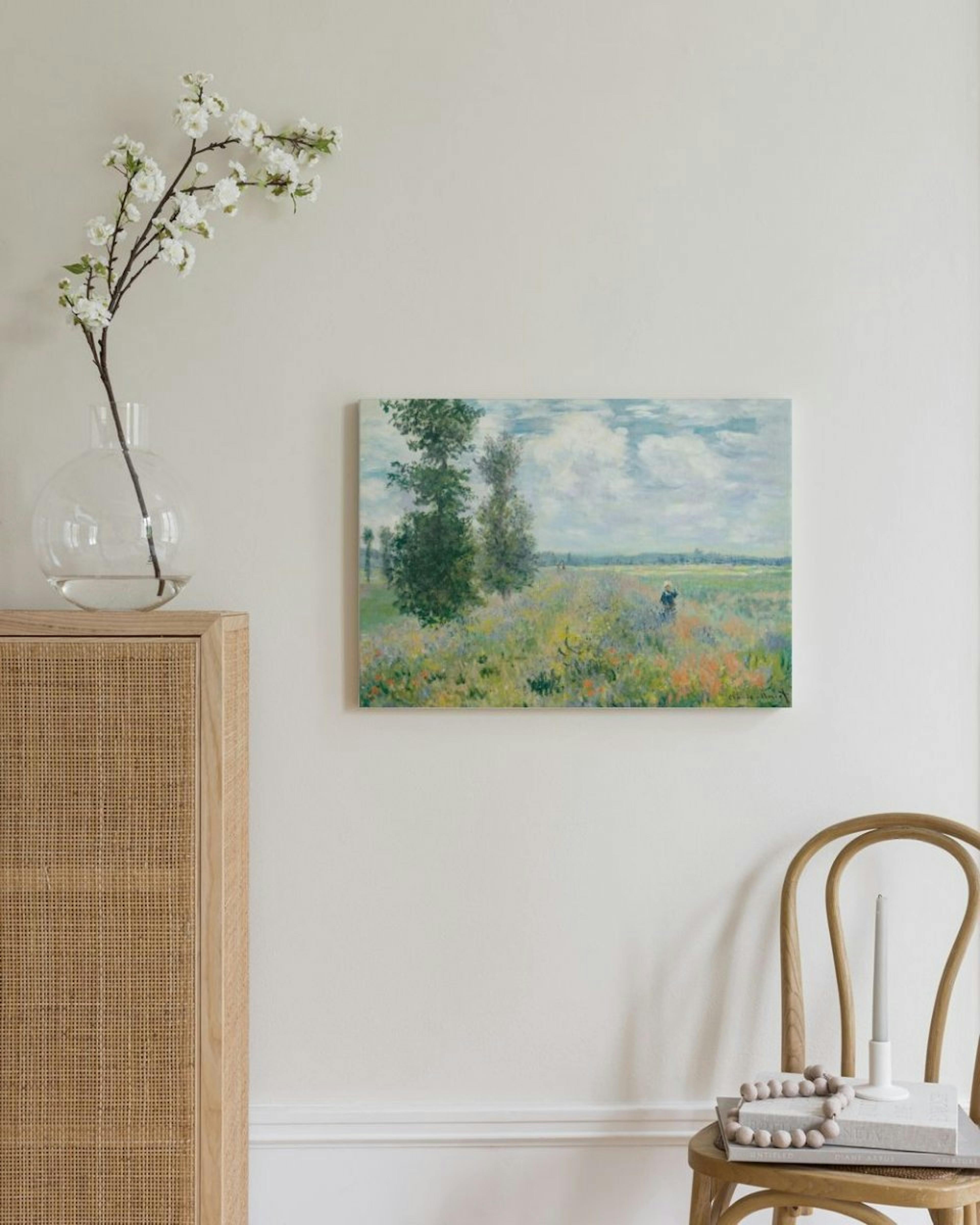Monet - Poppy Fields near Argenteuil Canvas thumbnail