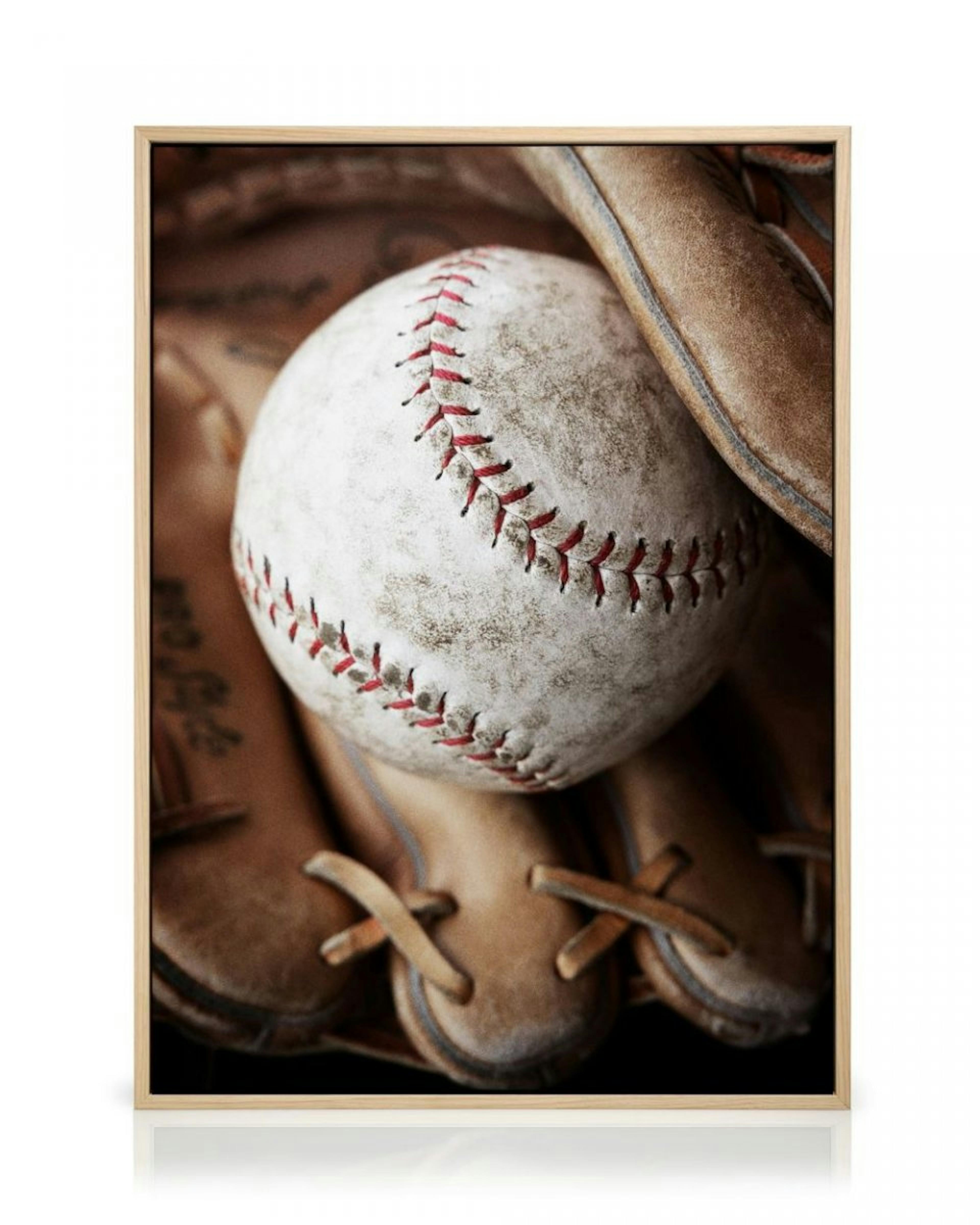 Baseball in Glove Obraz na plátně thumbnail