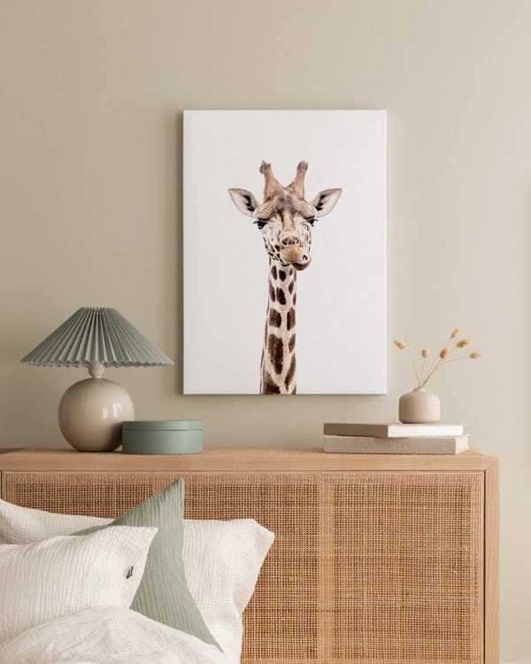 Canvas Prints - Giraffe Canvas print (30x40 cm - Black Frame) - Poster Store