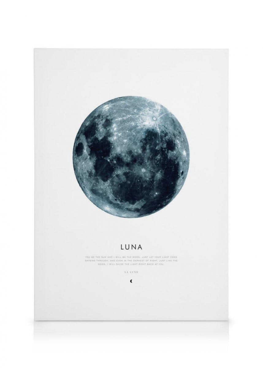 Księżyc Obraz na płótnie (70x100 cm - Czarna ramka) - Poster Store