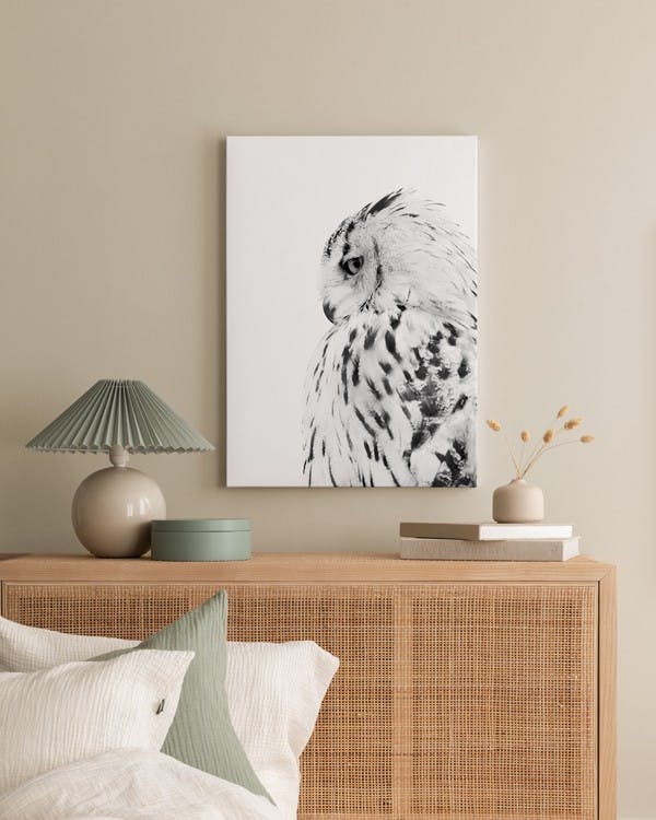 Canvas Prints - Owl Canvas print (30x40 cm - Oak Frame) - Poster Store