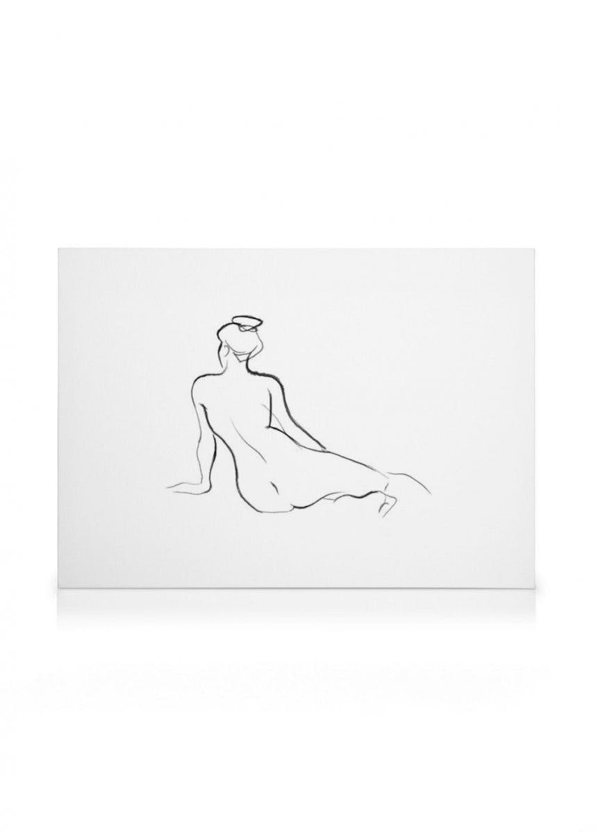 Szkic aktu I Obraz na płótnie (50x70 cm - Czarna ramka) - Poster Store
