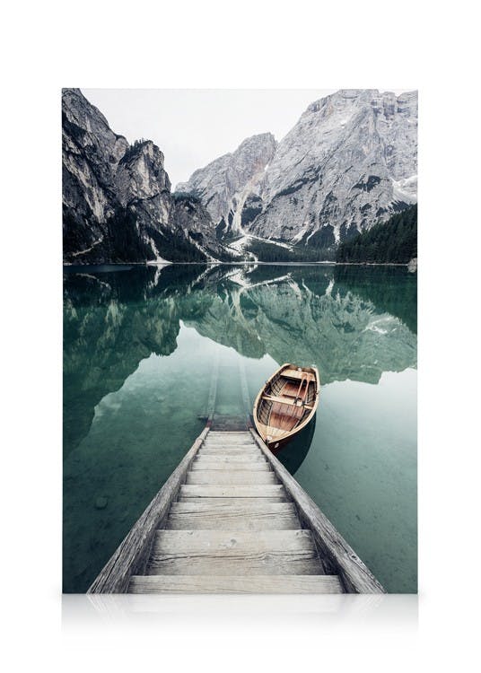 Canvas Prints - Boat in the lake Canvas print (30x40 cm - Black Frame) - Poster Store