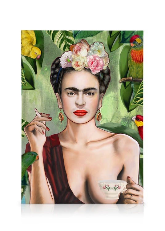 Frida Con Amigos Leinwand (30x40 cm) - Poster Store