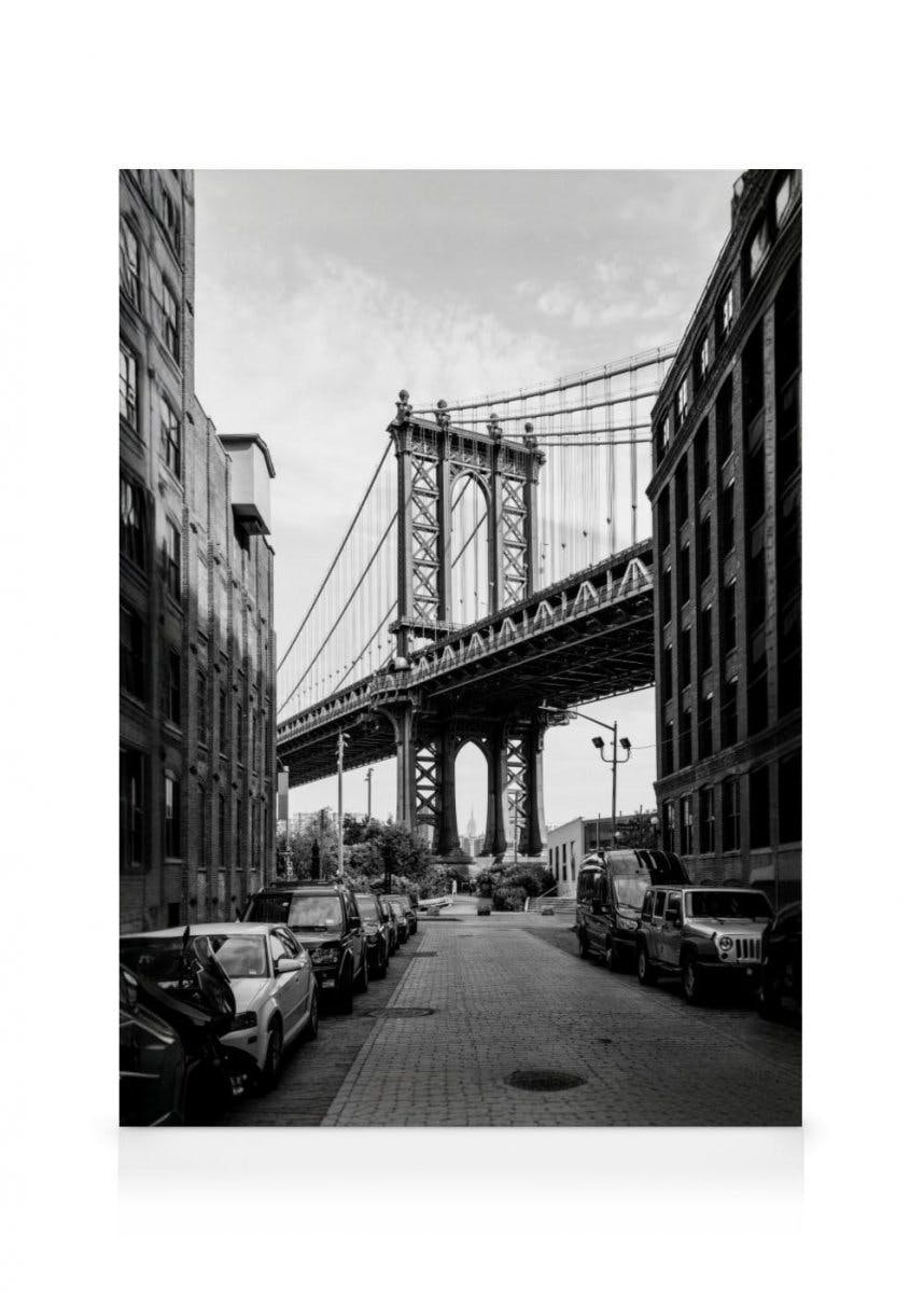 Canvas Prints - Manhattan Bridge Canvas print (50x70 cm - Oak Frame) - Poster Store