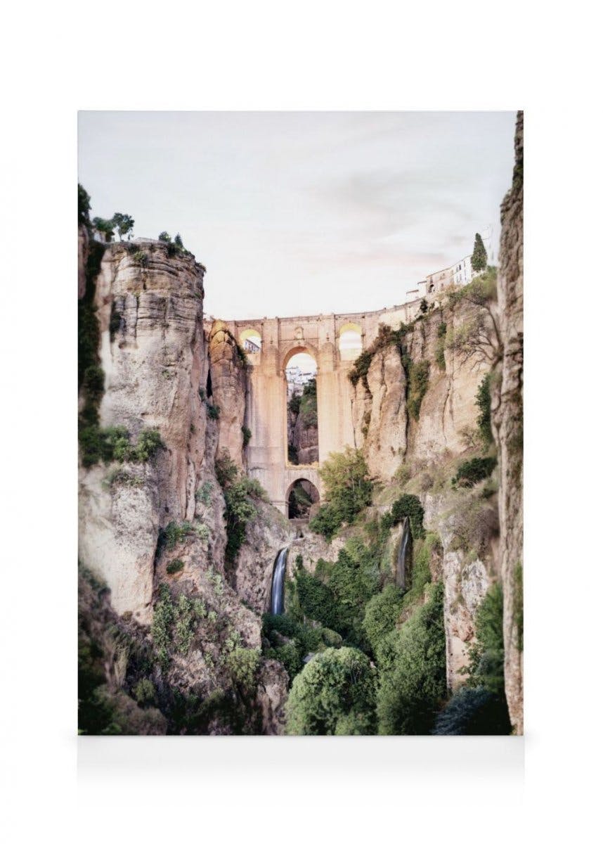 Puente Nuevo Brug Canvas (30x40 cm - Fotokaders Eiken) - Poster Store