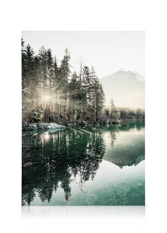 Canvastavlor - Morgon Sjöutsikt Canvastavla (70x100 cm) - Poster Store