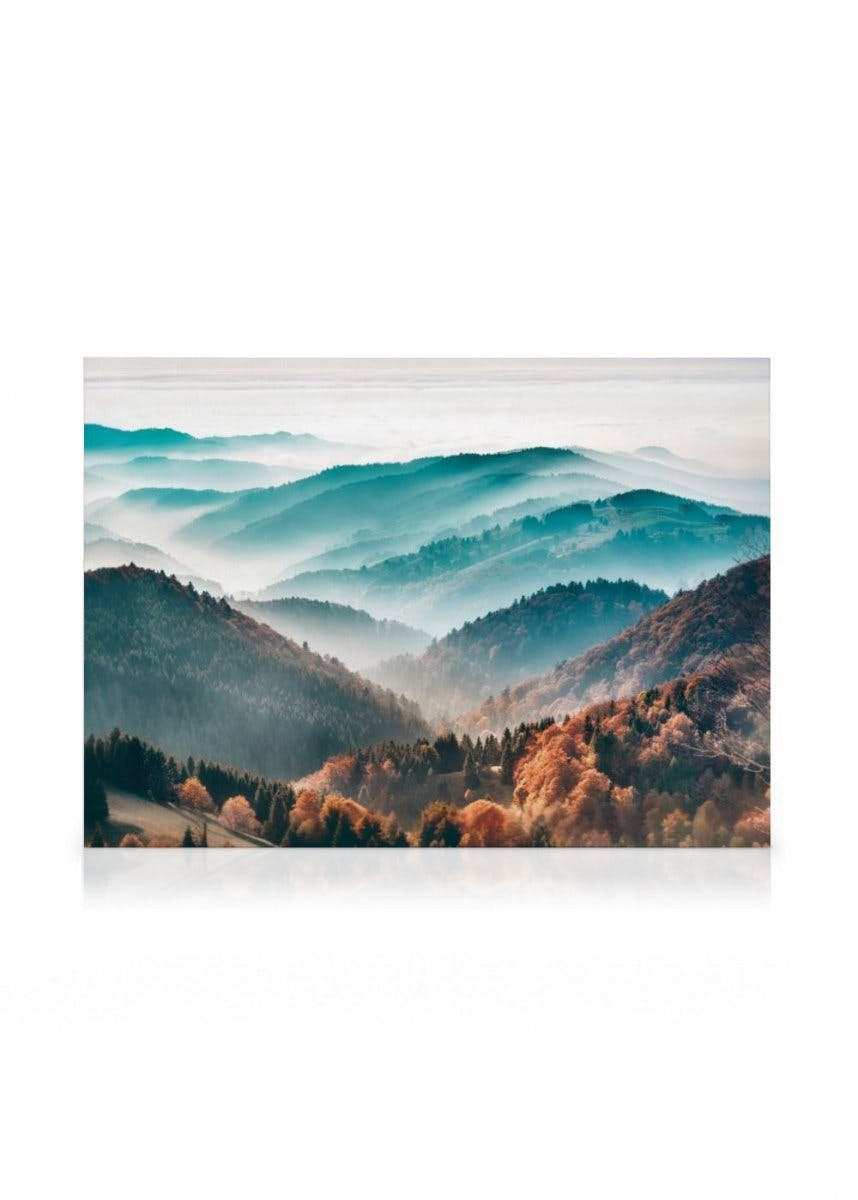 Canvas Prints - Sunrise Mountains Canvas print (50x70 cm - Oak Frame) - Poster Store