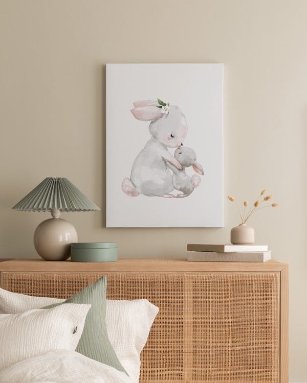 Canvas Prints - Bunny Hug Canvas print (30x40 cm - Black Frame) - Poster Store