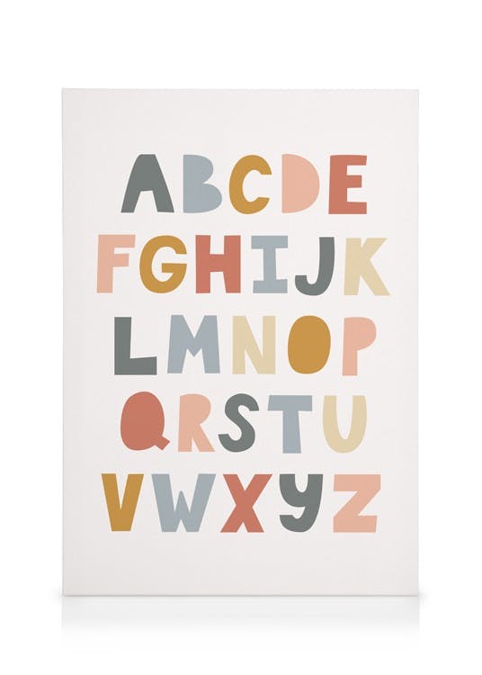 Alphabet Toile (30x40 cm - Cadre noir) - Poster Store