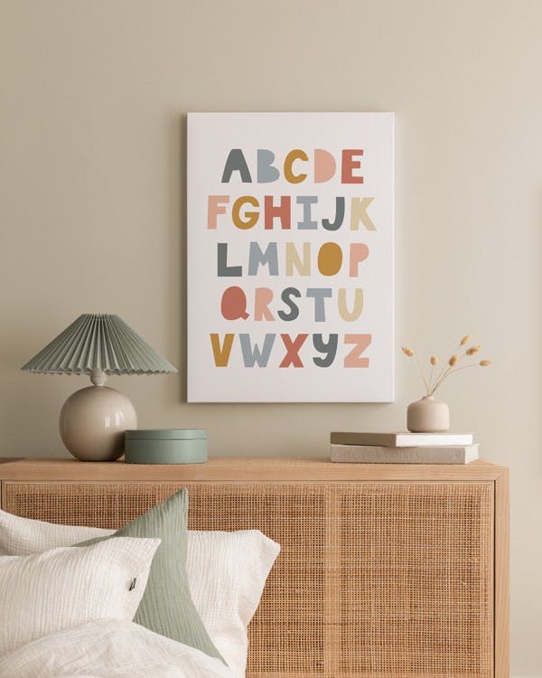 Canvas Prints - Alphabet Canvas print (30x40 cm - Black Frame) - Poster Store