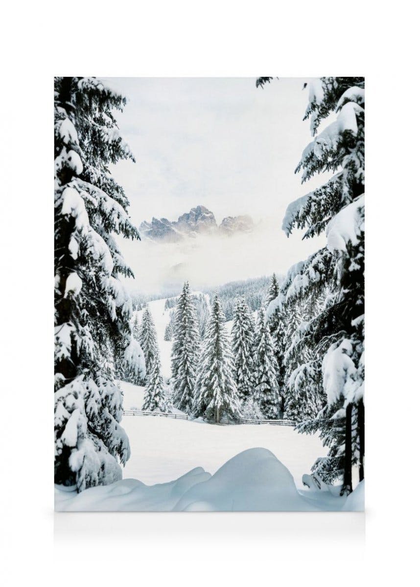 Valle Invernal Lienzo (70x100 cm - Marco de roble) - Poster Store