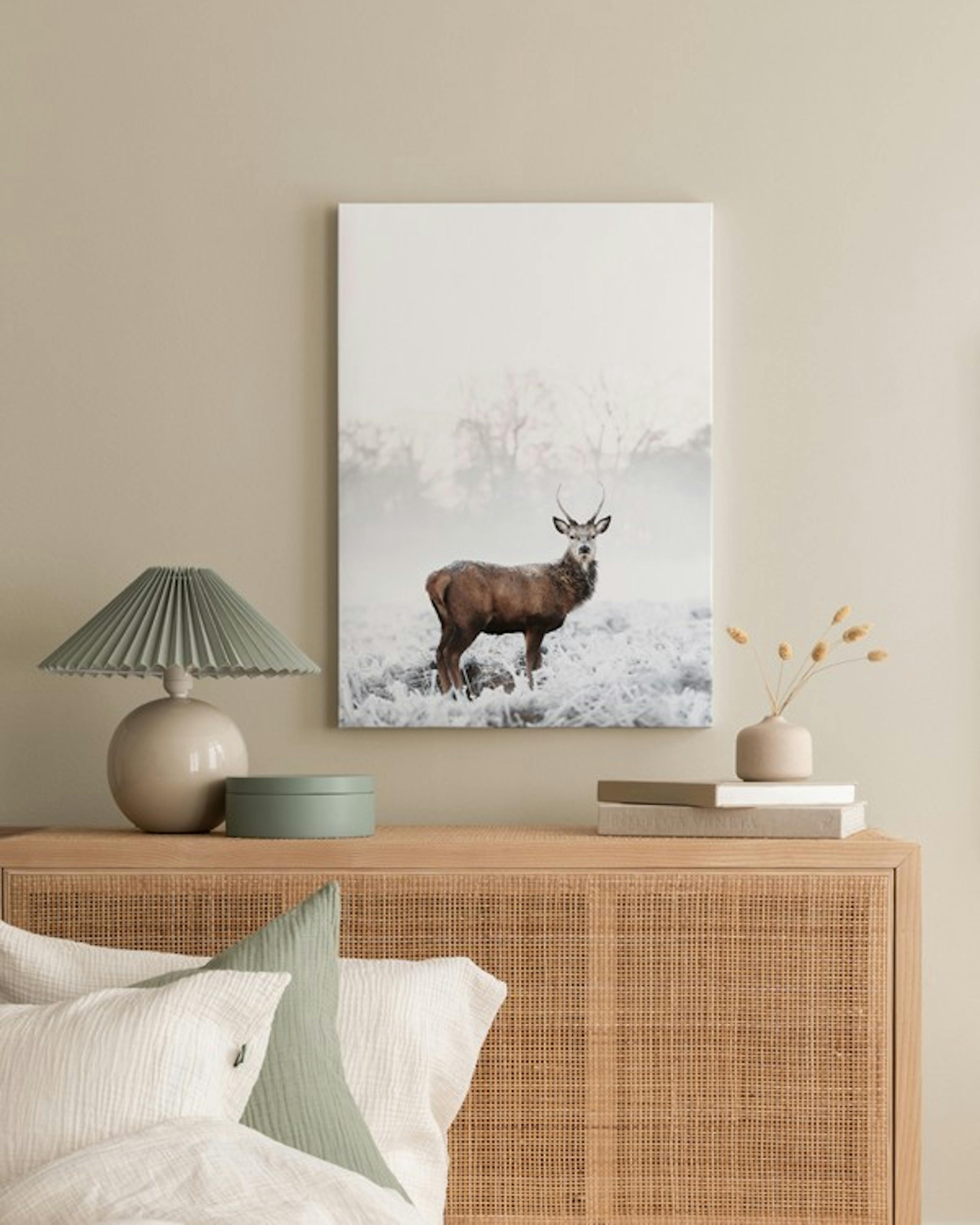 Frosty Red Deer Canvas print thumbnail