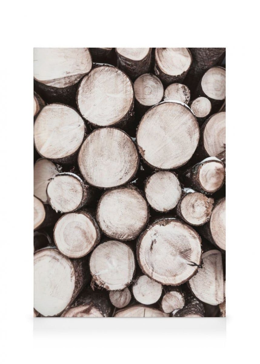 Toile de Bois Empilé (70x100 cm - Cadre noir) - Poster Store