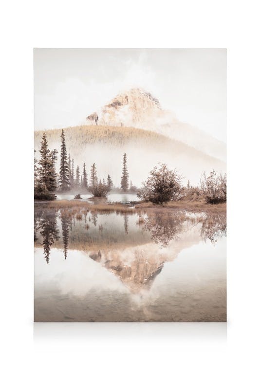 Morgendunst Leinwand (50x70 cm - Holzrahmen schwarz) - Poster Store