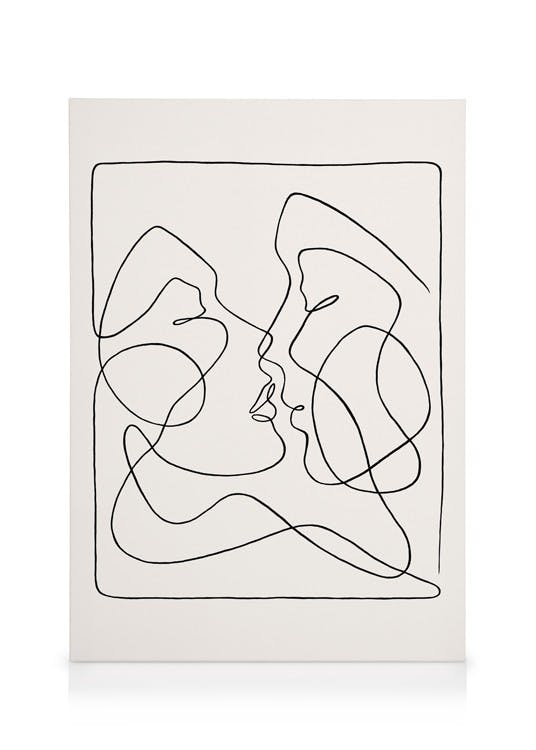 Canvas Prints - One Line Art No 2 Canvas print (30x40 cm) - Poster Store