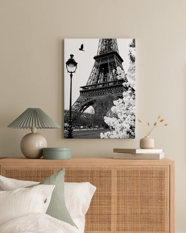 Canvas Prints - Street of Paris Canvas print (30x40 cm - Black Frame) - Poster Store