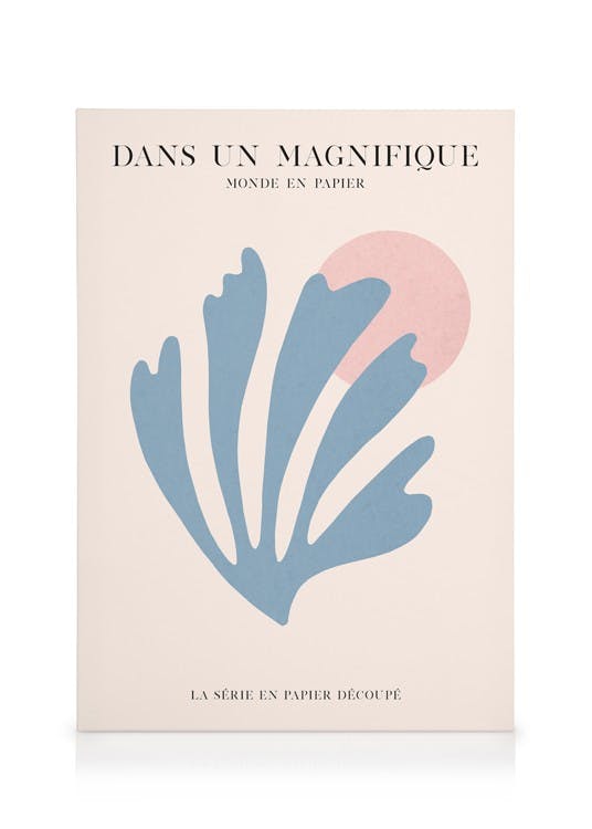 La Série en Papier Découpé No1 Toile (50x70 cm - Cadre noir) - Poster Store