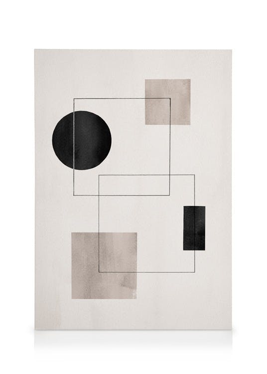 Canvas Prints - Graphic Shapes No6 Canvas print (50x70 cm - Oak Frame) - Poster Store