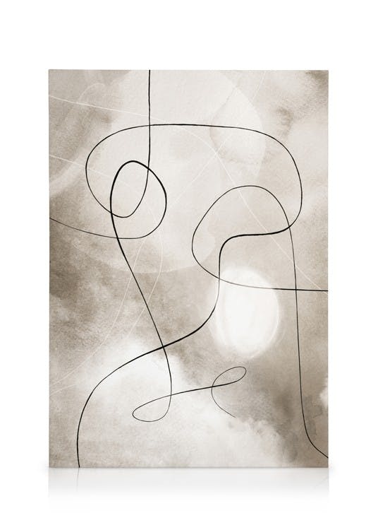 Abstracte kunst Canvas Nr 2 (50x70 cm - Fotolijst Eiken) - Poster Store