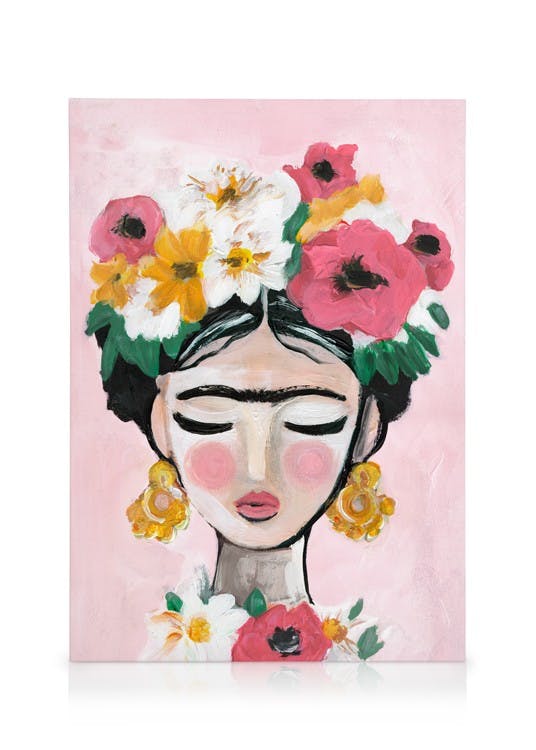 Canvas Prints - Frida Art Canvas print (30x40 cm - Oak Frame) - Poster Store