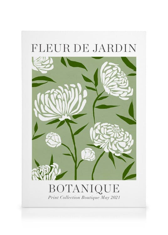 Fleur de Jardin Botanique Leinwand (30x40 cm - Eichenrahmen) - Poster Store