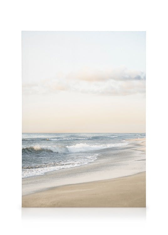 Canvas Prints - Blue Beach Wave Canvas print (30x40 cm - Oak Frame) - Poster Store