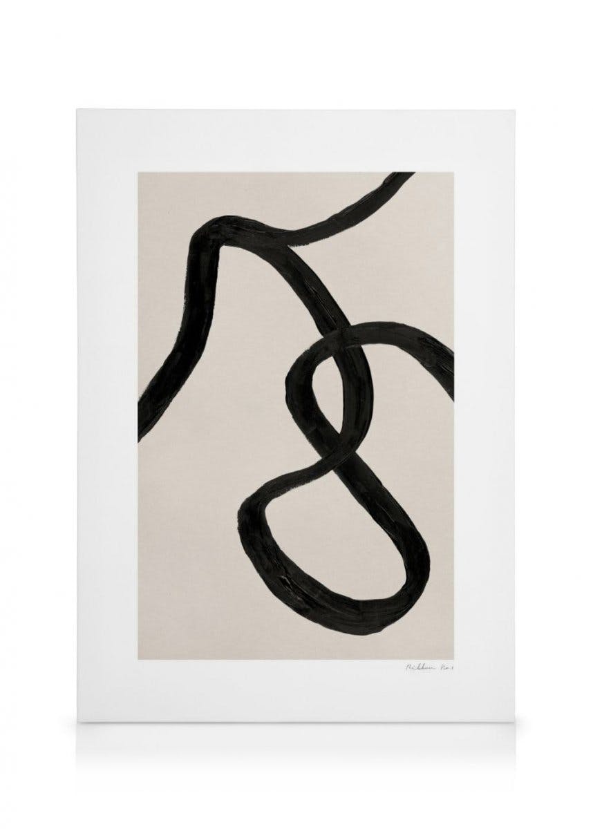 Canvastavlor - Ribbon No1 canvastavla (50 x 70 cm - Svart ram) - Poster Store