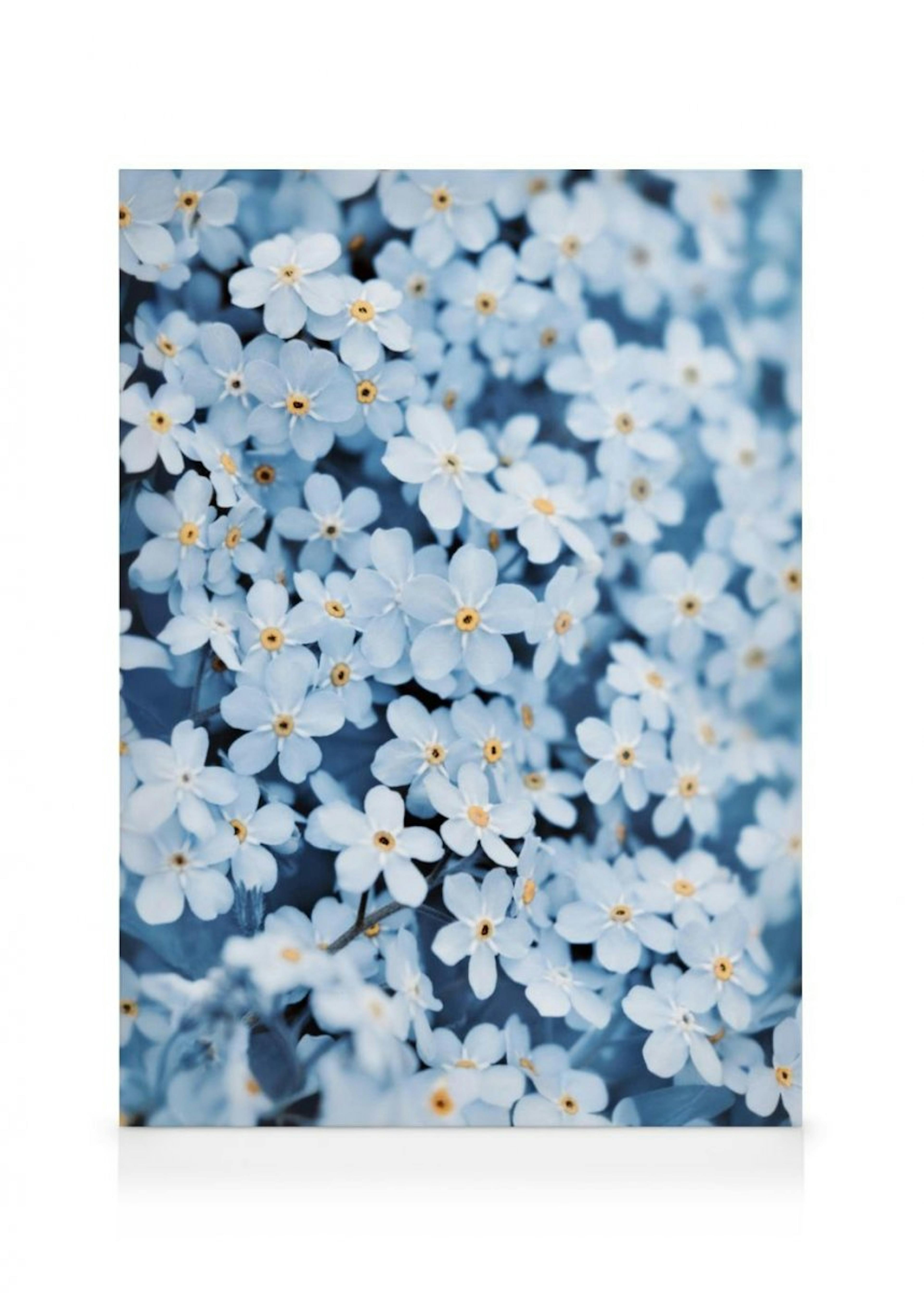 Toile Lit de fleurs bleues thumbnail