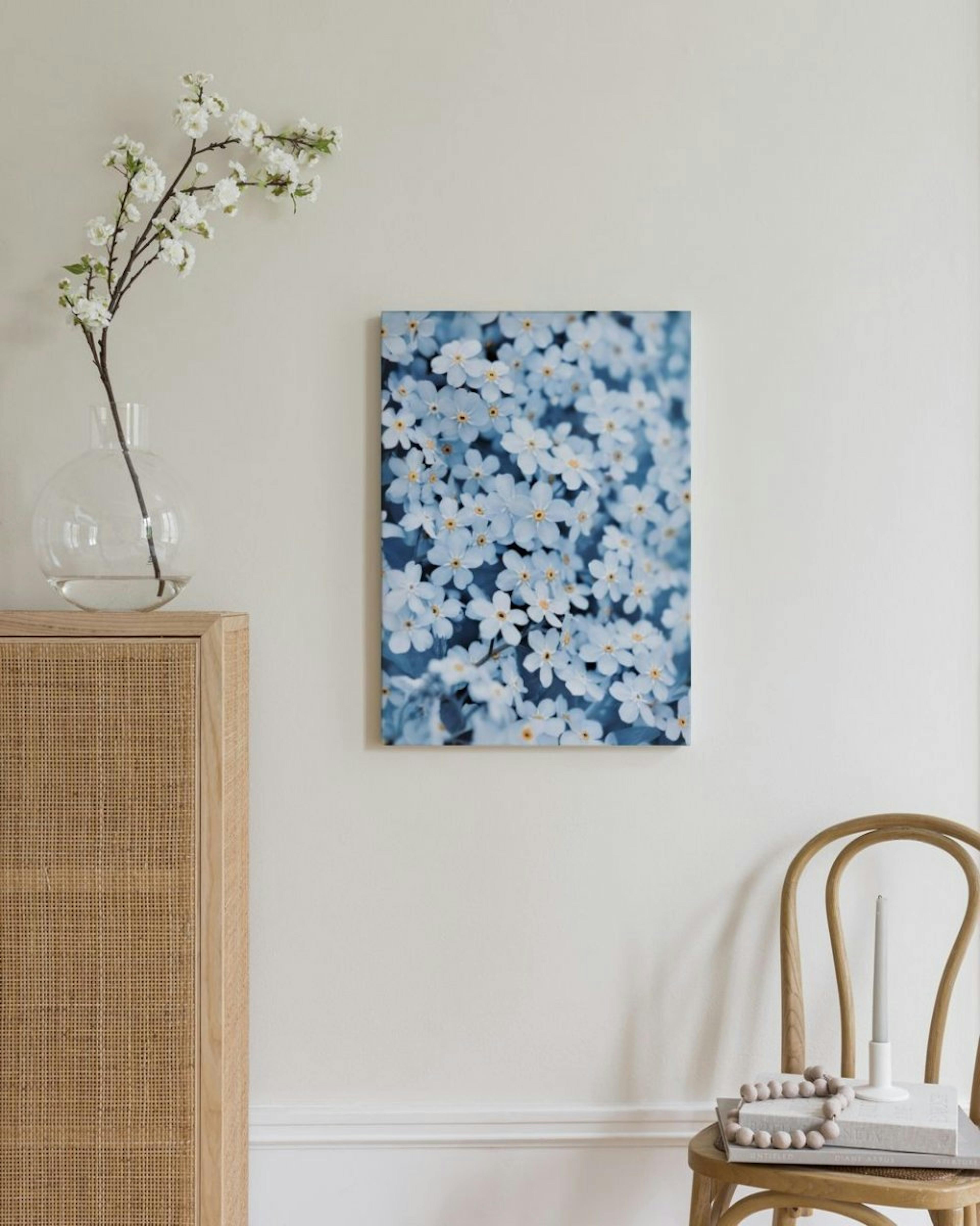 Blauw Bloembed Canvas thumbnail