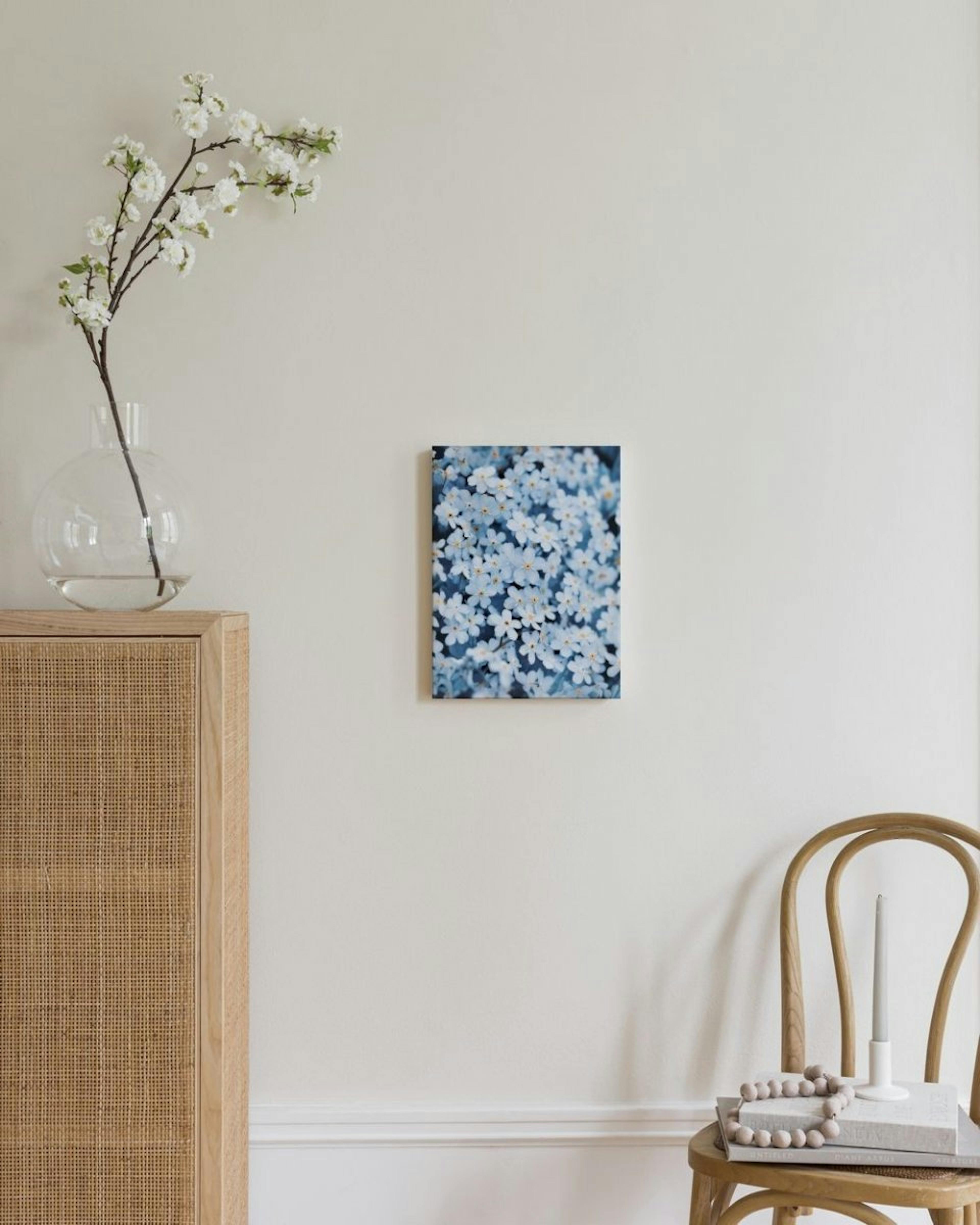 Blauw Bloembed Canvas thumbnail