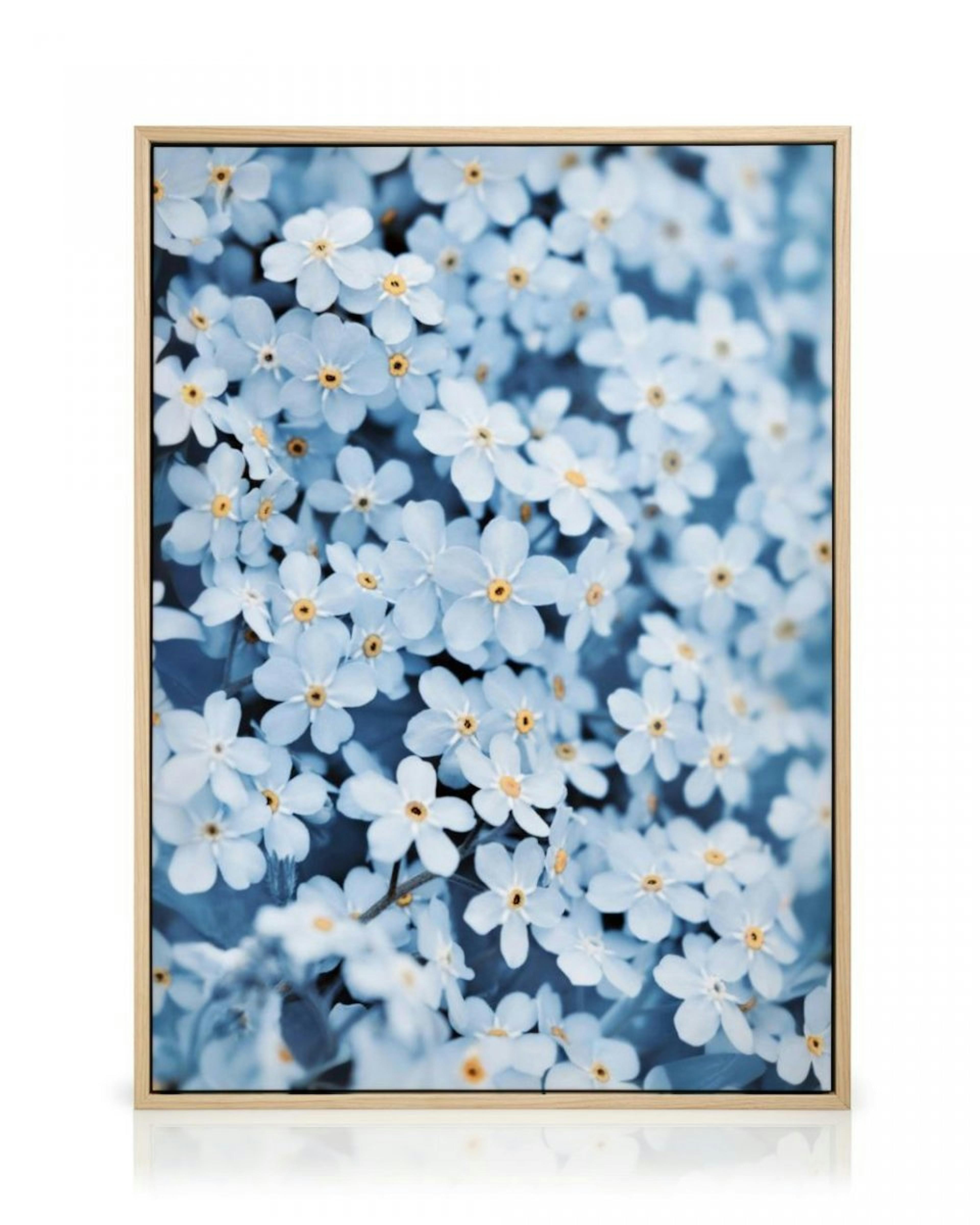 Toile Lit de fleurs bleues thumbnail