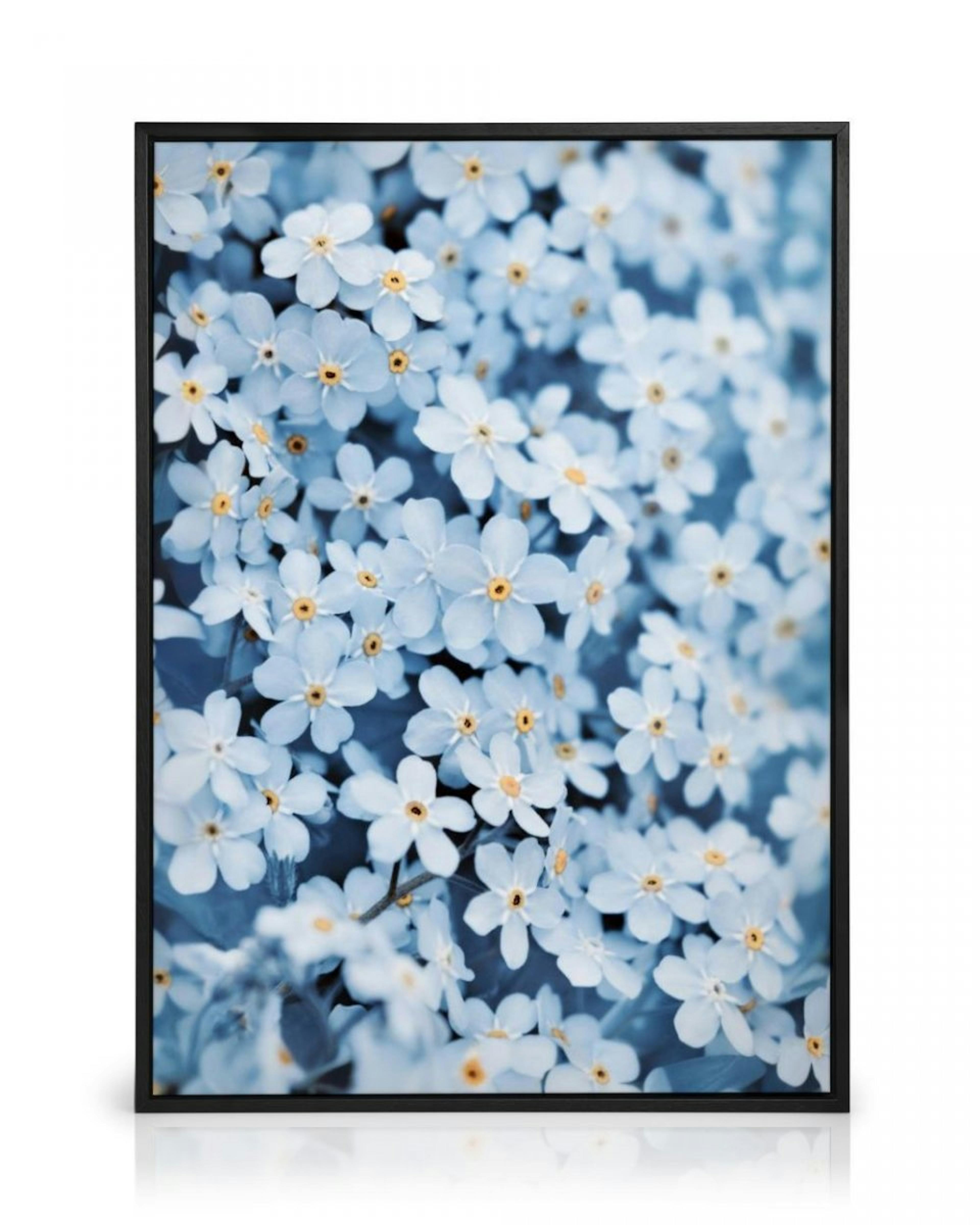 Toile Lit de fleurs bleues thumbnail