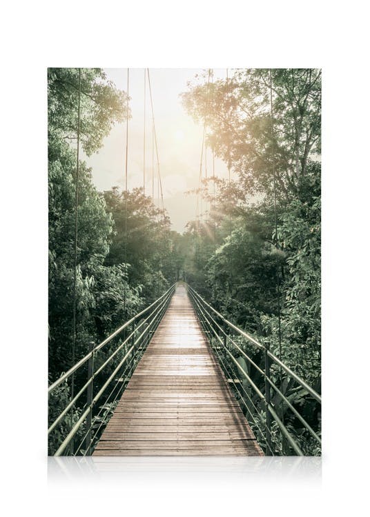 Pont Suspendu Toile (30x40 cm - Cadre noir) - Poster Store