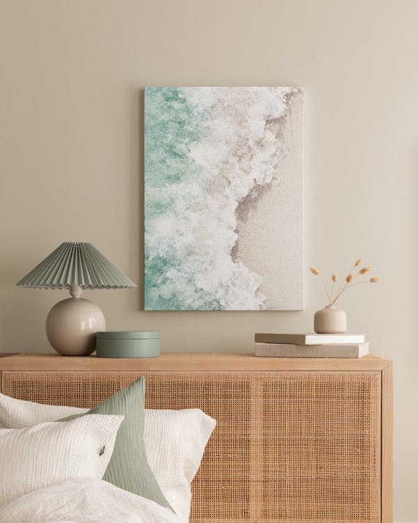 Canvas Prints - Sand and Waves Canvas print (30x40 cm - Black Frame) - Poster Store